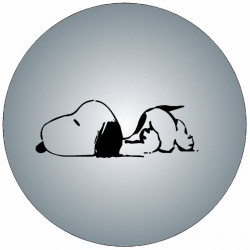 Essbares Papier liegend Snoopy schwarz-weiße Illustration 19,5 cm