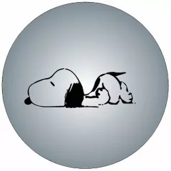 Essbares Papier liegend Snoopy schwarz-weiße Illustration 19,5 cm