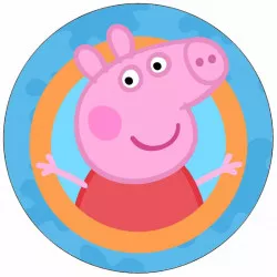 Essbares Papier Schweinchen Pepa im Kreis 19,5 cm