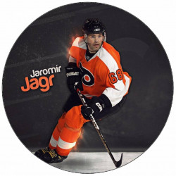 essbares Papier Logo Jaromír Jágr orangefarbenes Trikot 19,5 cm