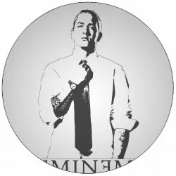 essbare Papier Eminem schwarz-weiß Illustration 19,5 cm