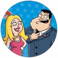 Essbares Papier Amerikanischer Vater Stan und Francine 19,5 cm