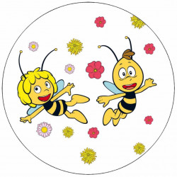 ESSbarer Honigpapier Biene Maja und Vilík zwischen den Blüten 19,5 cm