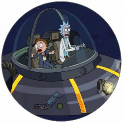 Essbares Papier Rick und Morty im Raumschiff 19,5 cm