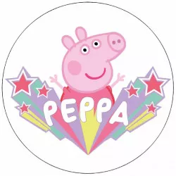 essbare Papier Schweinchen Pepa und Sterne 19,5 cm