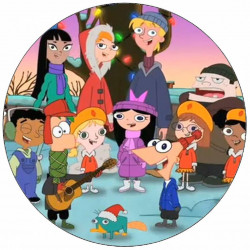 Essbares Papier Phineas und Ferb Weihnachten 19,5 cm