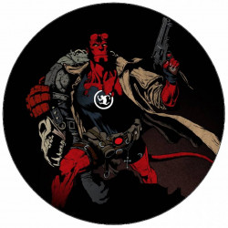 Essbares Papier Hellboy Illustrationen auf schwarzem Hintergrund 19,5 cm