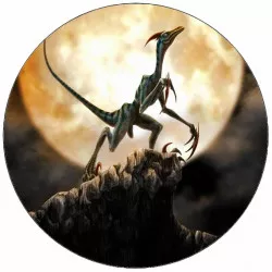Essbares Papier Dinosaurier und Mond 19,5 cm