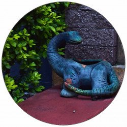 Essbares Papier kleiner Dinosaurier am Haus 19,5 cm