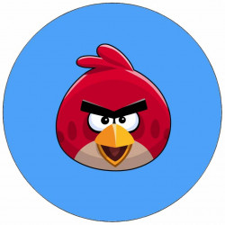 essbares Papier Angry Birds auf blauem Hintergrund 19,5 cm