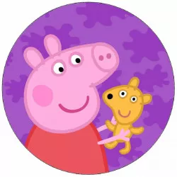 Essbares Papier Schweinchen Pepa und Teddybär 19,5 cm