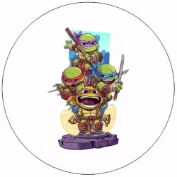 Essbares Schildkrötenpapier der Ninja auf weißem Hintergrund 19,5 cm