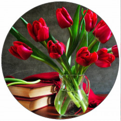 Essbares Papier Tulpen-Blumenstrauß 19,5 cm