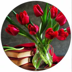 Essbares Papier Tulpen-Blumenstrauß 19,5 cm