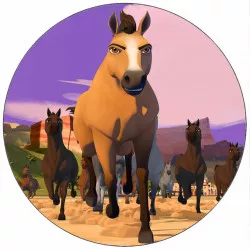 essbares Pferdfell-Papier Geist lila Hintergrund 19,5 cm