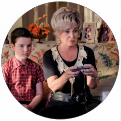 Essbares Papier, Kleiner Sheldon mit Großmutter, 19,5 cm