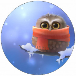 Essbares Papier-Eulen mit Schal 19,5 cm