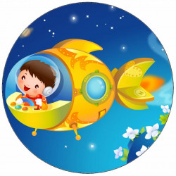 essbares Papier Junge im Raketenflug 19,5 cm