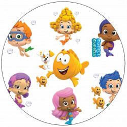 essbares Papier Bubble Guppies weißer Hintergrund 19,5 cm