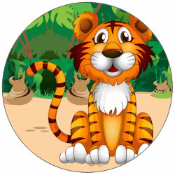 Essbares Papier Tiger im Dschungel 19,5 cm
