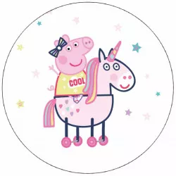 Essbares Papier Schweinchen Pepa und Unicorn 19,5 cm
