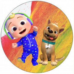 Essbares Papier Cocomelon und Bingo-Hund 19,5 cm