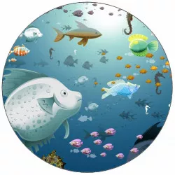 Essbares Papier Muster Fische 19,5 cm
