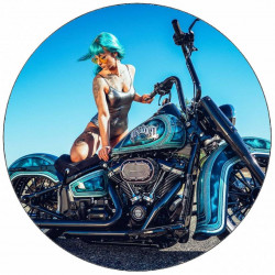 Essbares Papier Mädchen auf Harley-Davidson 19,5 cm