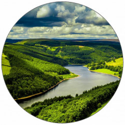 Essbares Papier, Fluss und grüne Hügel 19,5 cm