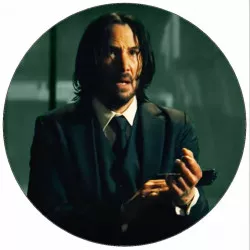 Essbares Papier John Wick mit Waffe 19,5 cm