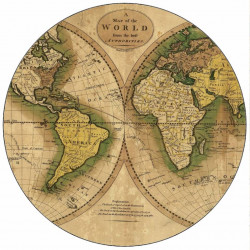 Essbares Weltkartenvintage-Papier 19,5 cm