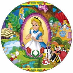 Essbares Papier Alice im Wunderland in Medaillon 19,5 cm