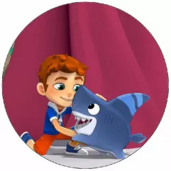 Essbares Papier Sharkdog und Max 19,5 cm
