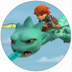 Essbares Papier Dragonische Retter Dak in Aktion 19,5 cm