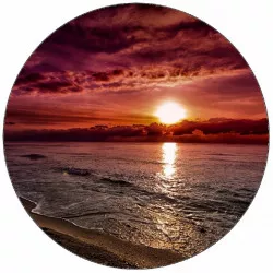 Essbares Papier Sonnenuntergang am Strand 19,5 cm