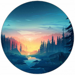 Essbares Papier Landschaft in der Nacht 19,5 cm