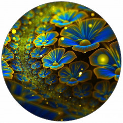 Essbares Papier abstrakte blaue Blüten 19,5 cm