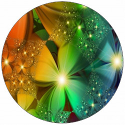 Essbares Papier Regenbogenblüten 19,5 cm