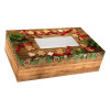 Keksbox mit Fenster - Muster Holz mit Plätzchen 25x15x7 cm