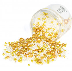 Zuckerdekor Perlen Gold Weiß - 90 g GoldFlimmer