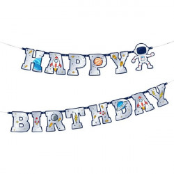 Papiergirlande Weltraum Happy Birthday 220x16cm
