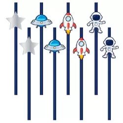 Strohhalme des Weltraums 6 Stück 19,5 cm