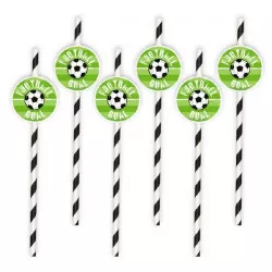 Strohhalme Fußball 6 Stück 19,5 cm