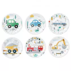 Papier-Teller Auto 18 cm, 6 Stück