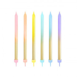 Goldene Regenbogen-Kerzen 6 Stk. 12,5 cm