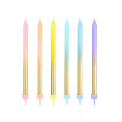 Goldene Regenbogen-Kerzen 6 Stk. 12,5 cm