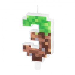 Minecraft-Wachskerze 7 cm Nummer 3