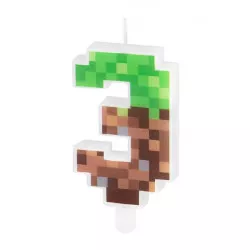 Minecraft-Wachskerze 7 cm Nummer 3