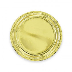 Papier-Teller goldfarben, 23 cm, 6 Stück