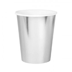 Papierbecher silberfarben 220 ml 6 Stück